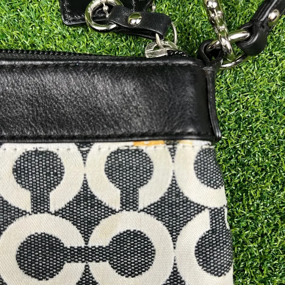 Coach Black White Monogram Mini Handbag